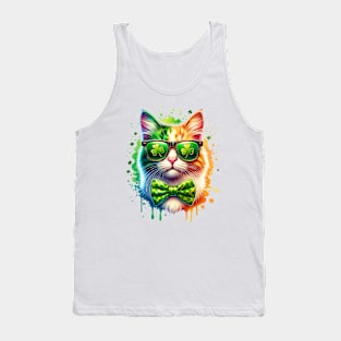 St Patricks Day Cat Ireland Colors Tank Top